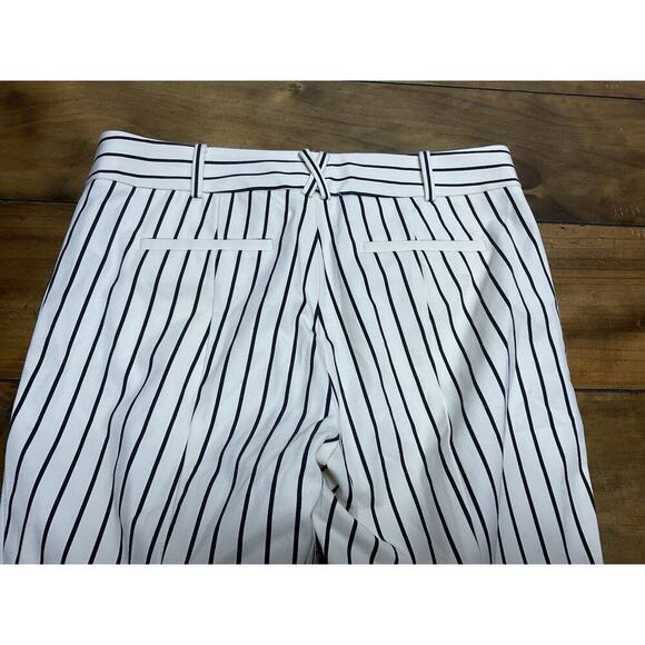 Anthropologie Pants Size 8 The Essential Slim Striped Button Women Pants - Picture 7 of 11